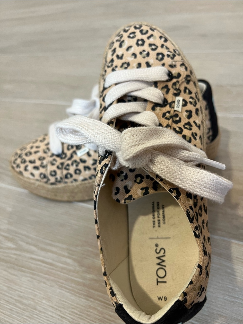Toms Kids Leopard Print Sneakers with Cream Laces